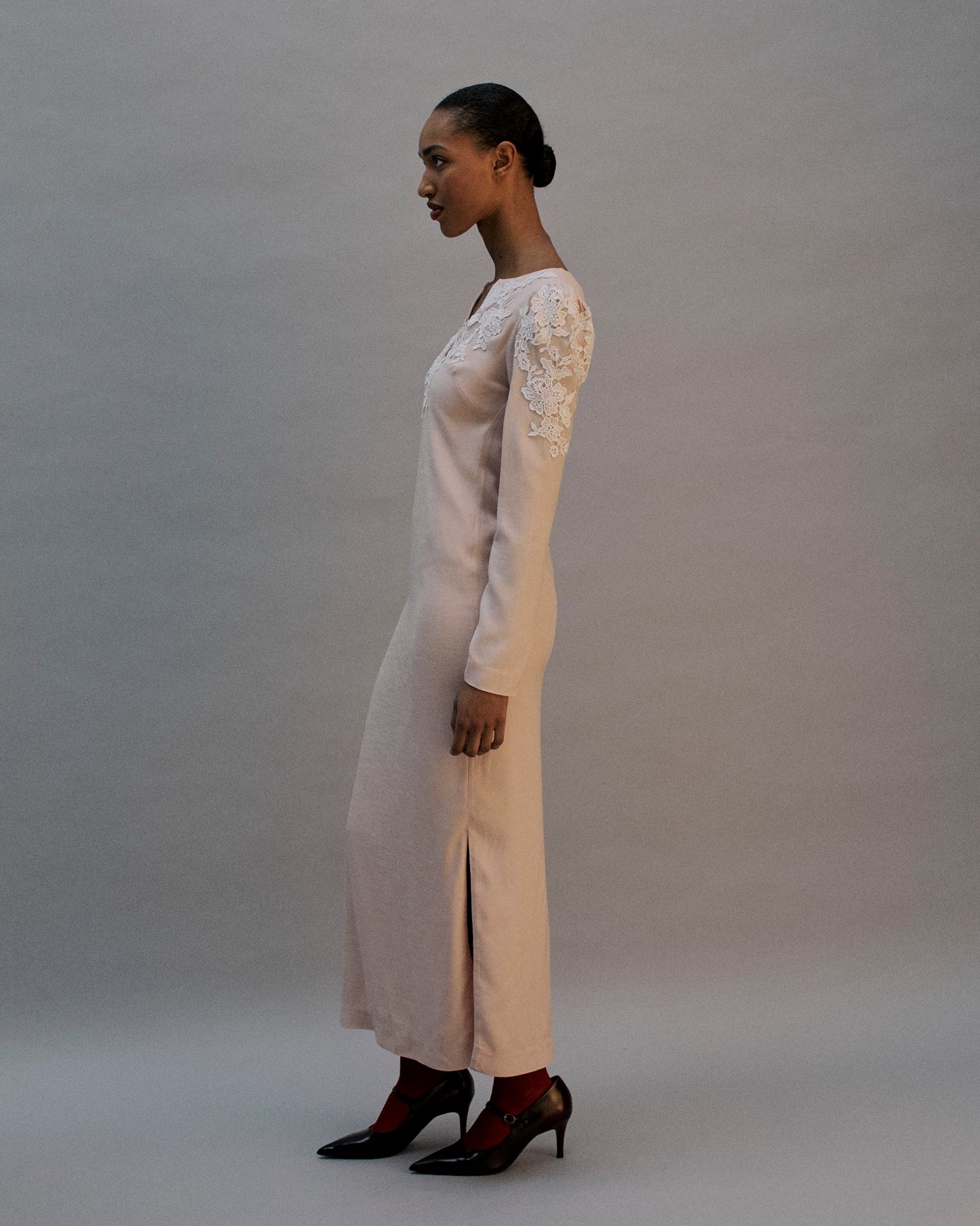 The Sadie Midi Dress in Blush
