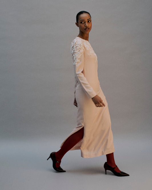 The Sadie Midi Dress in Blush