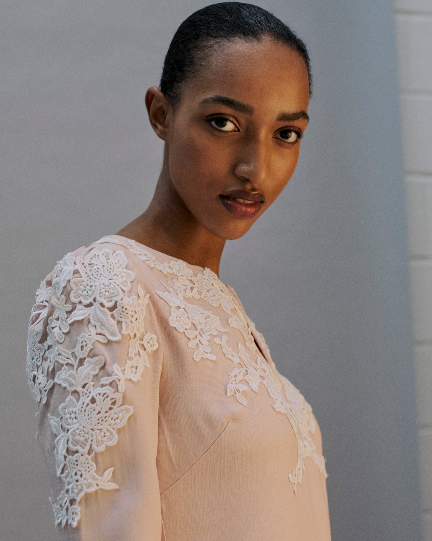 The Sadie Midi Dress in Blush