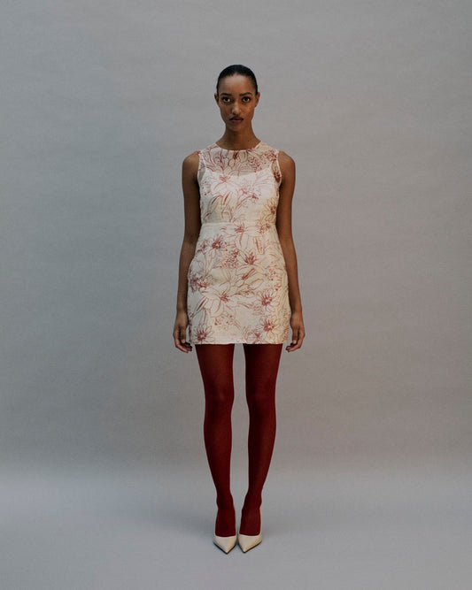 The Zuki Mini Dress in the Artist Bouquet Print