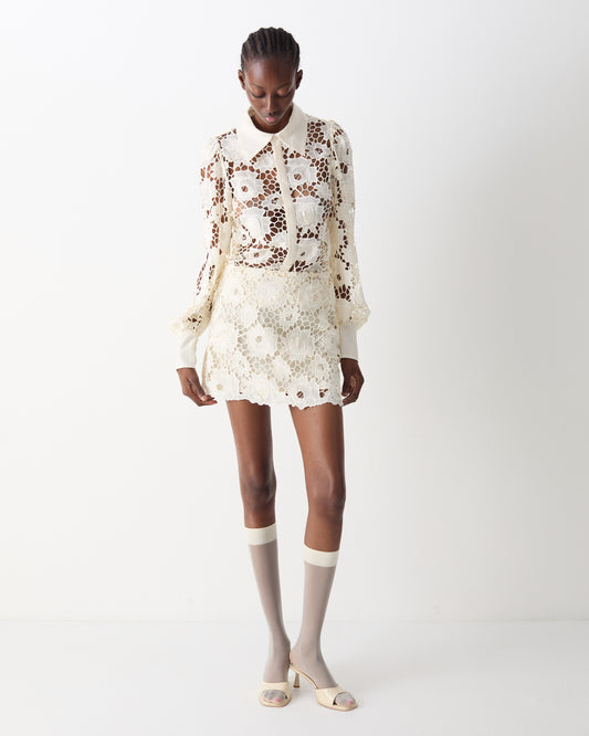 The Selma Shirt in Ivory