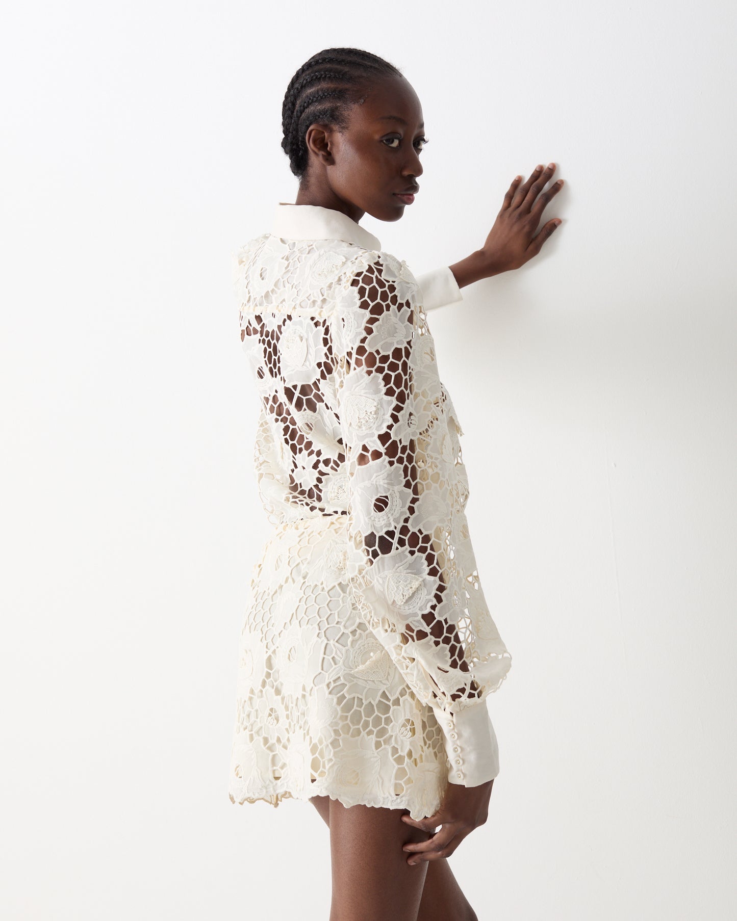 The Selma Mini Skirt in Ivory