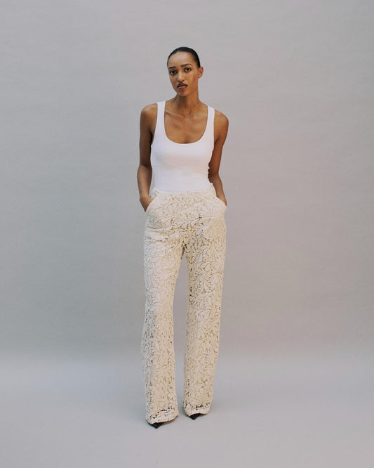 The Greta Pant in Ivory lace