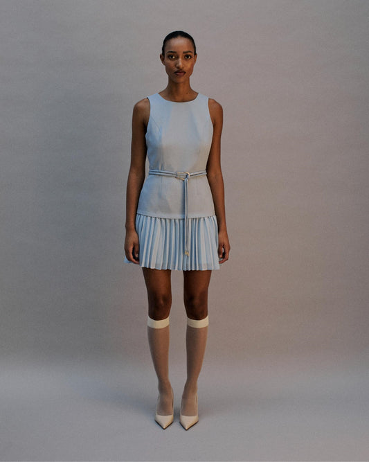 The Sara Mini Dress in Duckegg Blue