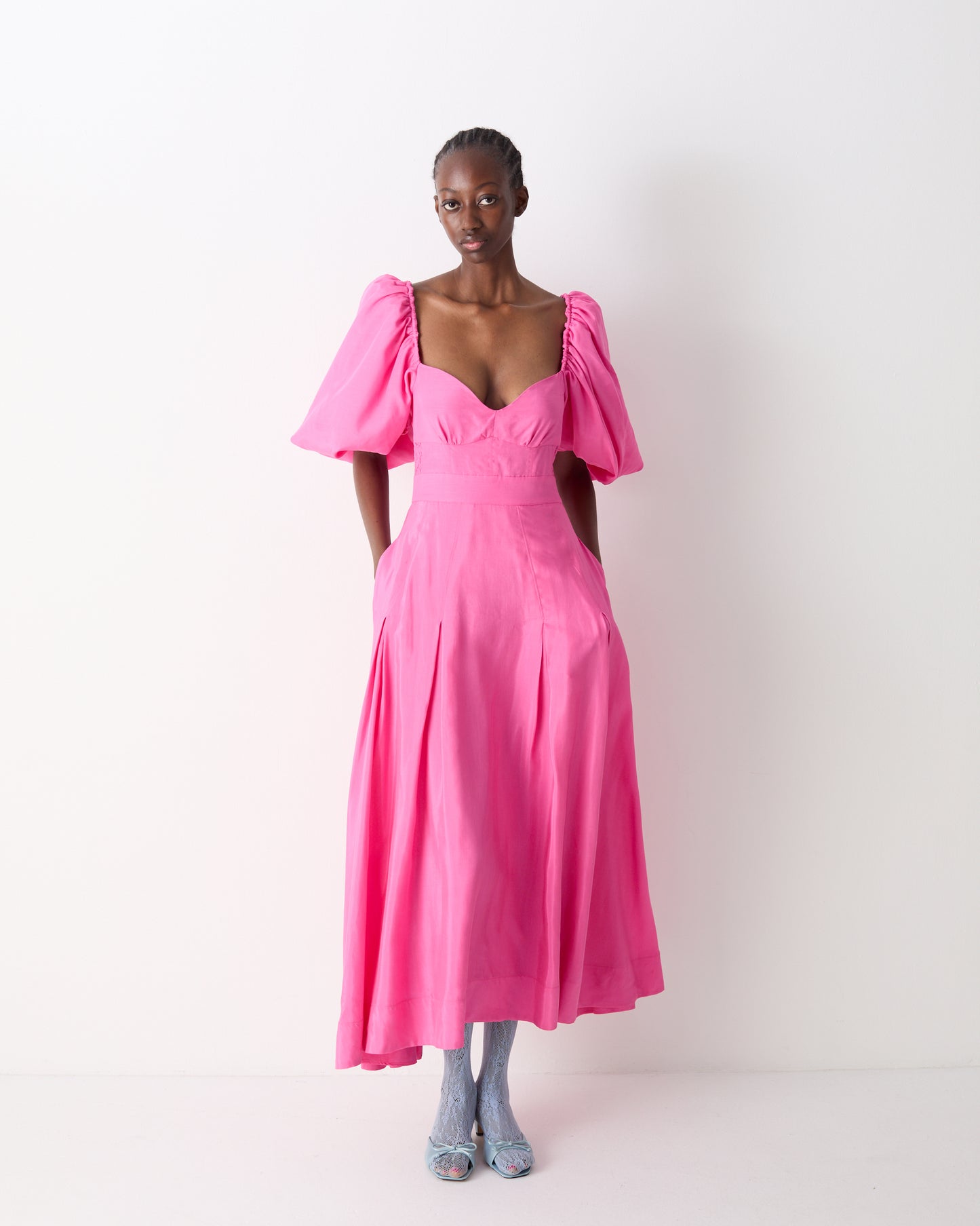 The Elka Midi Dress in Pink