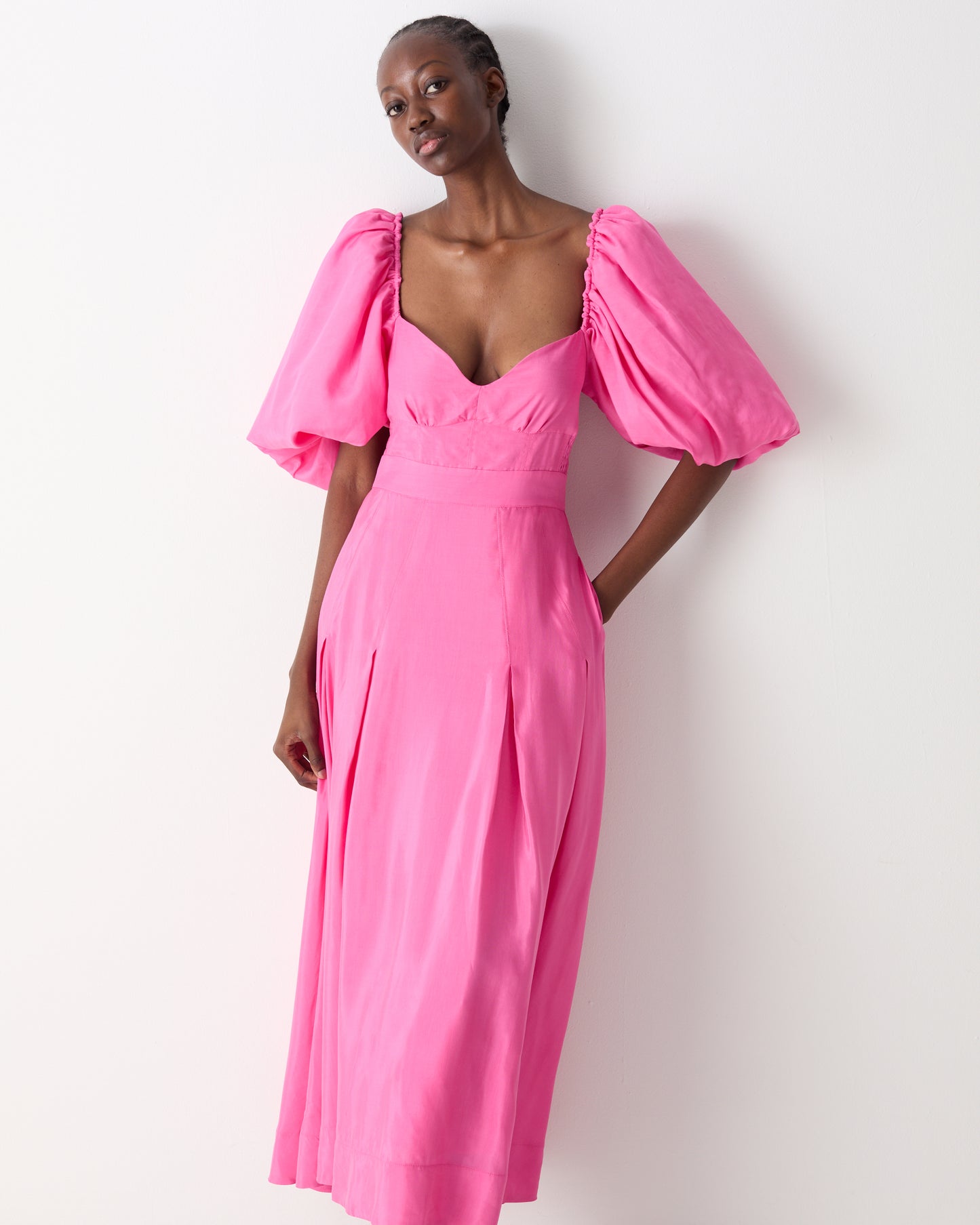 The Elka Midi Dress in Pink