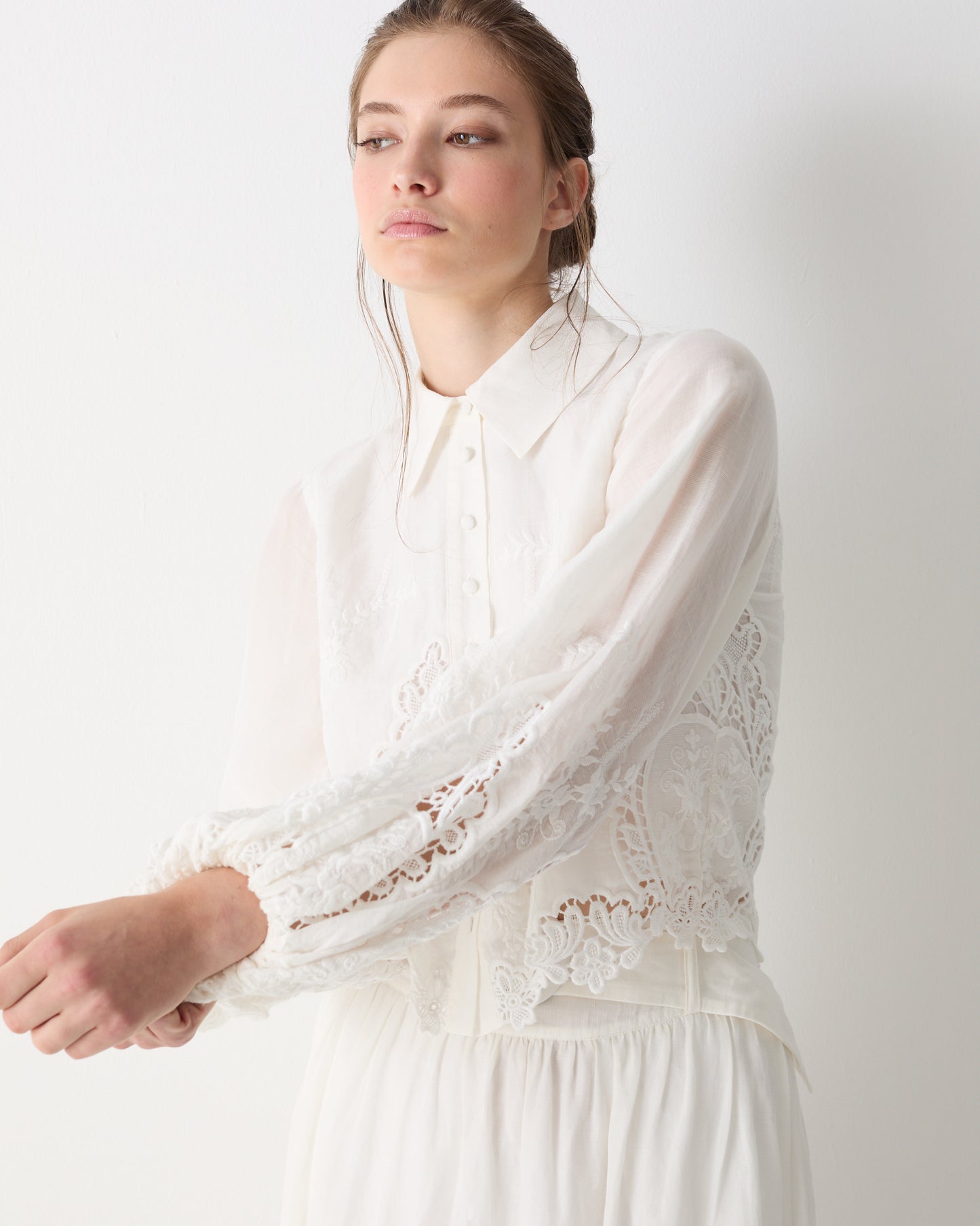 The Selene Blouse in Ivory