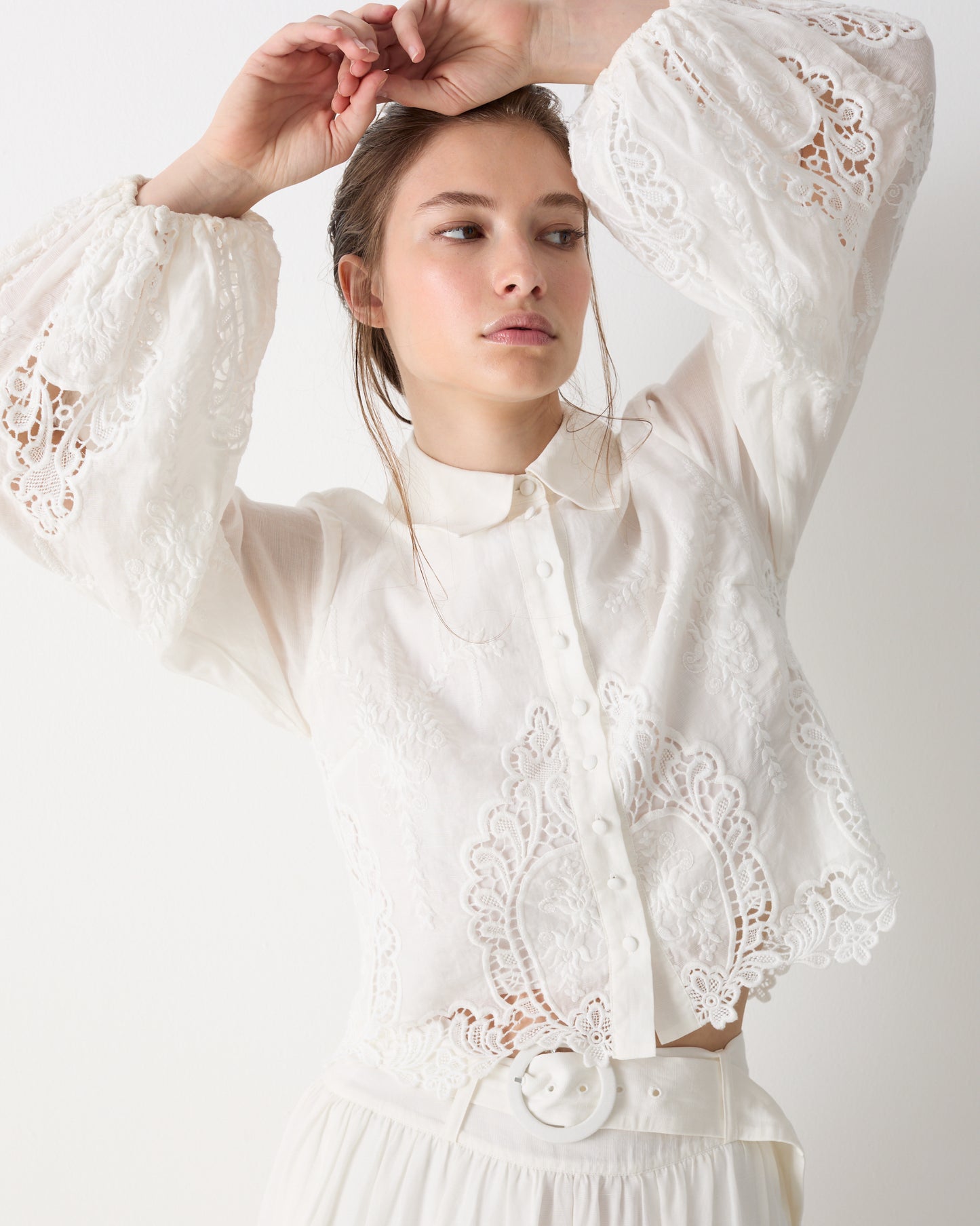 The Selene Blouse in Ivory